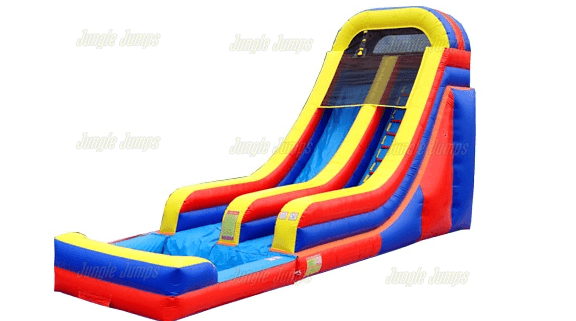 Colorful Play4Life inflatable water slide rental